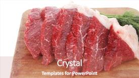  Presentation with fresh meat - Amazing presentation having protein structure - fresh raw beef meat steak backdrop and a coral colored foreground