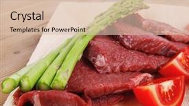  Presentation with fresh meat - Presentation having fresh raw beef meat steak fillet on wooden plate with asparagus and tomatoes ready to prepare background and a lemonade colored foreground