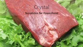  Presentation with beef - Theme having fresh-raw-beef-on-green background and a  colored foreground