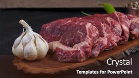  Presentation with beef - Slides enhanced with peppercorns in measuring spoon background and a tawny brown colored foreground