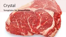 Presentation with steak - Slide deck enhanced with fresh raw beef steak isolated background and a lemonade colored foreground