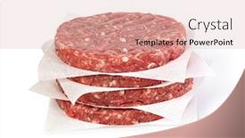 Presentation with fresh meat - Amazing PPT layouts having fresh-raw-burger-meat-isolated backdrop and a lemonade colored foreground