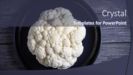  Presentation with cauliflower - Colorful slide set enhanced with fresh-raw-cauliflower-on-wooden backdrop and a tawny brown colored foreground