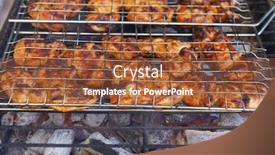  Presentation with fresh meat - Amazing PPT theme having fresh-raw-chick-in-meat backdrop and a tawny brown colored foreground