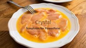  Presentation with nuggets - Colorful slide deck enhanced with fresh-raw-chicken-nuggets backdrop and a yellow colored foreground