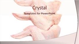  Presentation with broiler - Slide deck having fresh raw chicken wings background and a  colored foreground