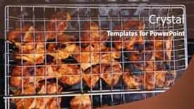  Presentation with fresh meat - Slides having fresh-raw-chickn-in-meat background and a tawny brown colored foreground