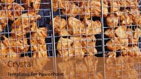  Presentation with fresh meat - Colorful presentation design enhanced with fresh-raw-chickn-in-meat backdrop and a red colored foreground