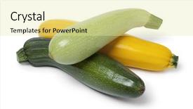  Presentation with bold colors - Amazing PPT theme having fresh raw courgettes in different backdrop and a  colored foreground
