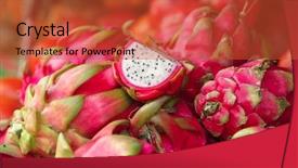  Presentation with dragon fruit - PPT theme enhanced with fresh raw dragon fruit heap background and a red colored foreground