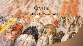  Presentation with ice - Presentation having fresh-raw-fish-on-ice and a  colored foreground