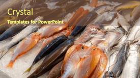  Presentation with fish - Theme having fresh-raw-fish-selling background and a tawny brown colored foreground