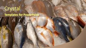  Presentation with fish - Presentation theme enhanced with fresh-raw-fish-selling background and a violet colored foreground