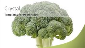  Presentation with fresh green broccoli - Theme featuring fresh-raw-green-broccoli background and a  colored foreground