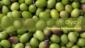  Presentation with green - Presentation design with fresh-raw-green-olives-close background and a tawny brown colored foreground