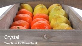  Presentation with transportation - Beautiful presentation design featuring fresh raw lemon and mandarin packed in wooden box ready for transportation isolated over white background backdrop and a gray colored foreground