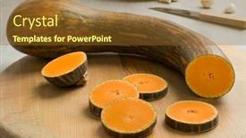  Presentation with ready - PPT theme having fresh-raw-long-neck-pumpkin background and a tawny brown colored foreground