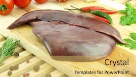  Presentation with meat food - Beautiful theme featuring oil gas - aerial view of night city backdrop and a black colored foreground