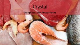  Presentation with raw meat - PPT layouts with fresh raw meat products background and a red colored foreground