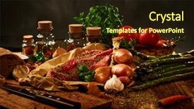  Presentation with fresh meat - Beautiful slides featuring fresh raw meat with herbs backdrop and a  colored foreground