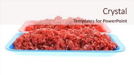  Presentation with fresh meat - Cool new presentation theme with fresh-raw-mince-beef-meat backdrop and a sky blue colored foreground