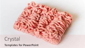  Presentation with white - Slide deck consisting of fresh-raw-minced-pork background and a coral colored foreground