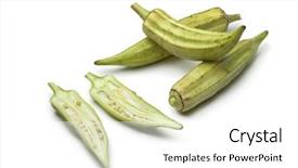  Presentation with okra - Audience pleasing presentation consisting of fresh raw okra on white backdrop and a white colored foreground