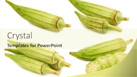  Presentation with okra - Cool new slides with fresh-raw-okra-pods-abelmoschus backdrop and a blonde colored foreground