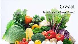  Presentation with peppers - Amazing theme having fresh raw organic vegetable produce backdrop and a sky blue colored foreground