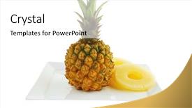  Presentation with pineapple - Beautiful presentation featuring fresh raw pineapple sliced backdrop and a white colored foreground