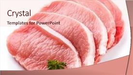  Presentation with fresh meat - Beautiful slide set featuring fresh raw pork chops backdrop and a lemonade colored foreground