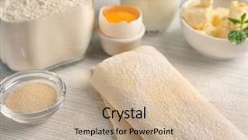  Presentation with dough - Amazing PPT layouts having fresh raw puff dough backdrop and a mint green colored foreground