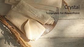  Presentation with dough - Presentation design with fresh raw puff dough background and a coral colored foreground