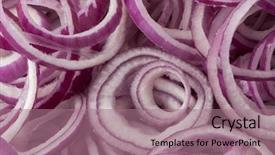  Presentation with tree rings section - Amazing slides having fresh raw red onion rings backdrop and a  colored foreground
