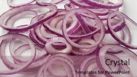  Presentation with red onion - Colorful presentation enhanced with fresh raw red onion rings backdrop and a  colored foreground