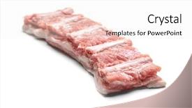  Presentation with fresh ginger root on white - Slides featuring fresh raw ribs on white background and a  colored foreground