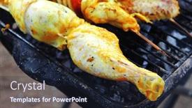  Presentation with charcoal - Presentation having fresh raw roast shish kebab on barbecue grill grid coocked over hot charcoal background and a wine colored foreground