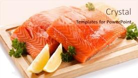 Presentation with salmon - Presentation theme enhanced with fresh-raw-salmon-fillet background and a coral colored foreground