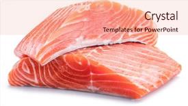  Presentation with salmon - Presentation theme enhanced with fresh raw salmon fillets isolated background and a lemonade colored foreground