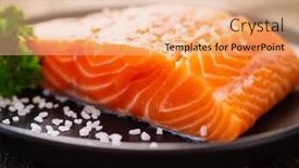  Presentation with steaks - Cool new slide set with fresh-raw-salmon-steaks backdrop and a coral colored foreground