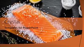  Presentation with steaks - Slide deck featuring fresh-raw-salmon-steaks background and a red colored foreground