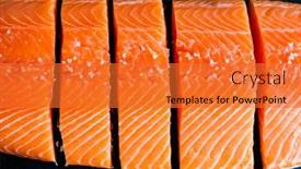  Presentation with steaks - Slide set featuring fresh-raw-salmon-steaks background and a red colored foreground