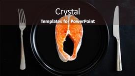  Presentation with table salt - Beautiful PPT theme featuring fresh-raw-salmon-steaks backdrop and a wine colored foreground