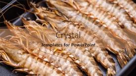  Presentation with grill - PPT theme enhanced with fresh-raw-shrimp-on-grill background and a coral colored foreground