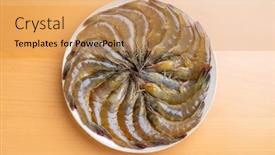  Presentation with shrimp - Presentation design featuring fresh-raw-shrimp-prepare background and a yellow colored foreground