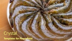  Presentation with shrimp - Presentation having fresh-raw-shrimp-prepare background and a tawny brown colored foreground