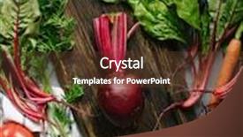  Presentation with beetroot - Presentation theme enhanced with fresh raw summer vegetables beetroot and carrot healthy organic food top view background and a tawny brown colored foreground