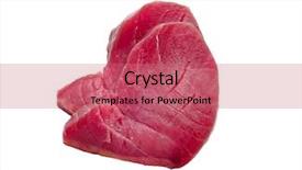  Presentation with tuna fish - Amazing slide deck having fresh raw tuna fish steak backdrop and a coral colored foreground