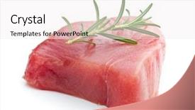  Presentation with tuna - Slides enhanced with fresh raw tuna steak background and a white colored foreground