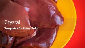  Presentation with liver - Amazing PPT layouts having fresh-raw-turkey-liver backdrop and a tawny brown colored foreground